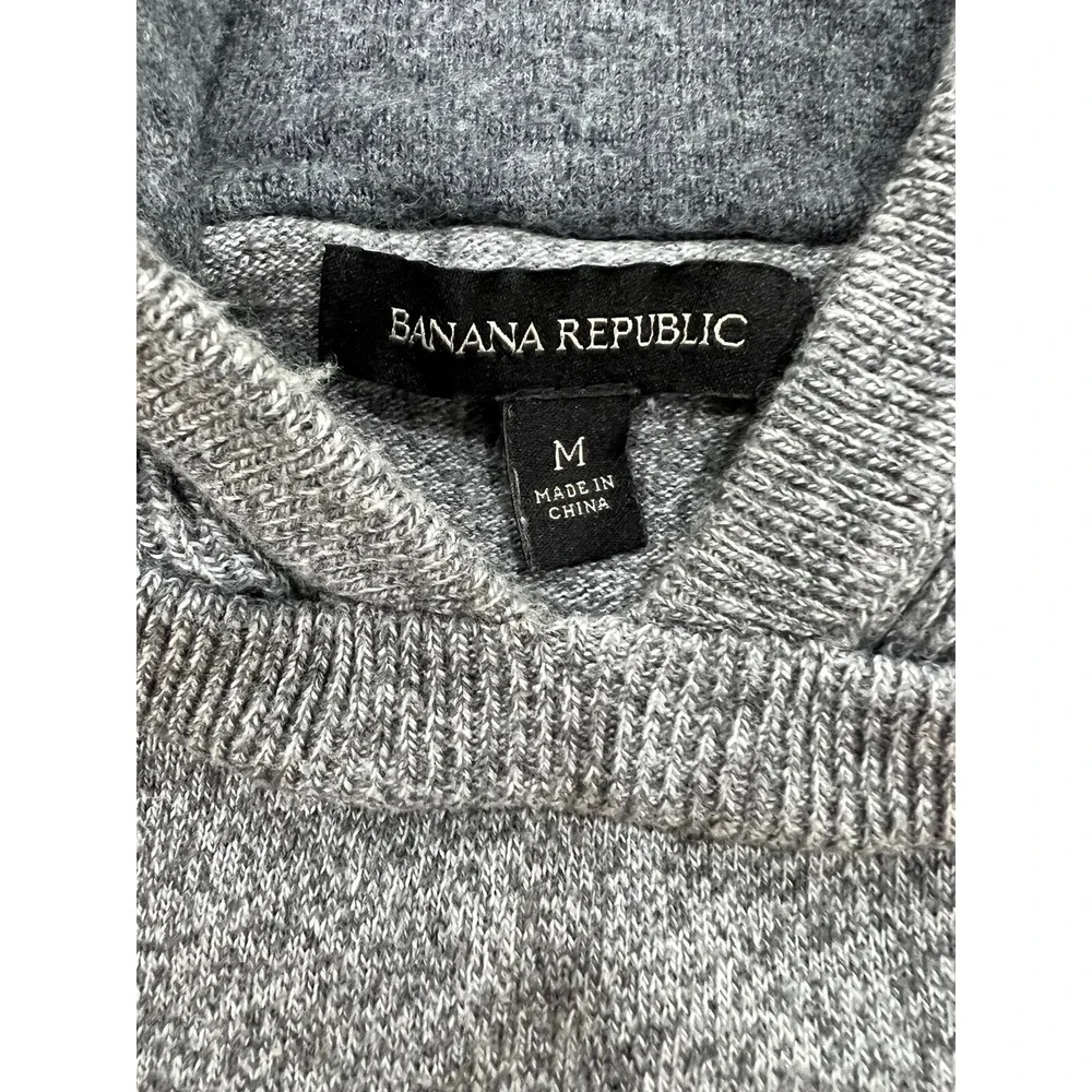 Banana Republic Cotton Wool Blend Sweater Mens Medium Hooded Pullover VGUC